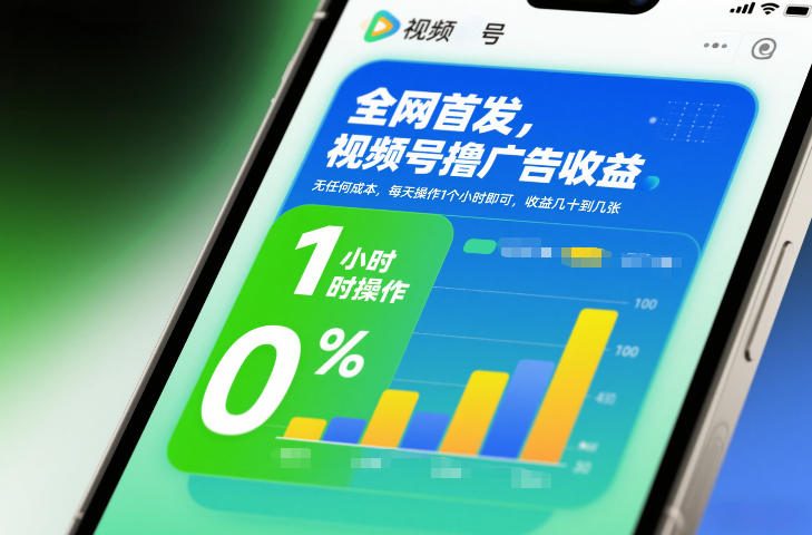 全网首发,视频号撸广告收益,无任何成本,每天操作1个小时即可,收益几十到几张-87软件库