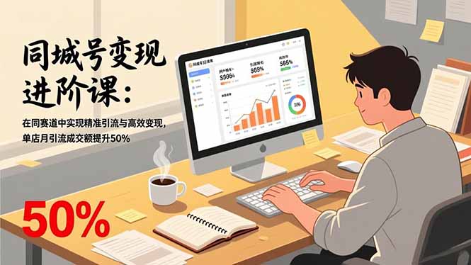 同城号变现进阶课:在同城赛道中实现精准引流与高效变现,单店月引流成交额提升50%-87软件库