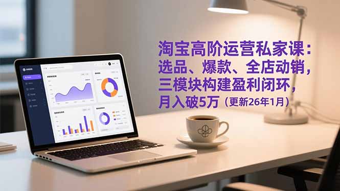 淘宝高阶运营私家课:选品、爆款、全店动销,三模块构建盈利闭环,月入破5万(更新26年1月-87软件库